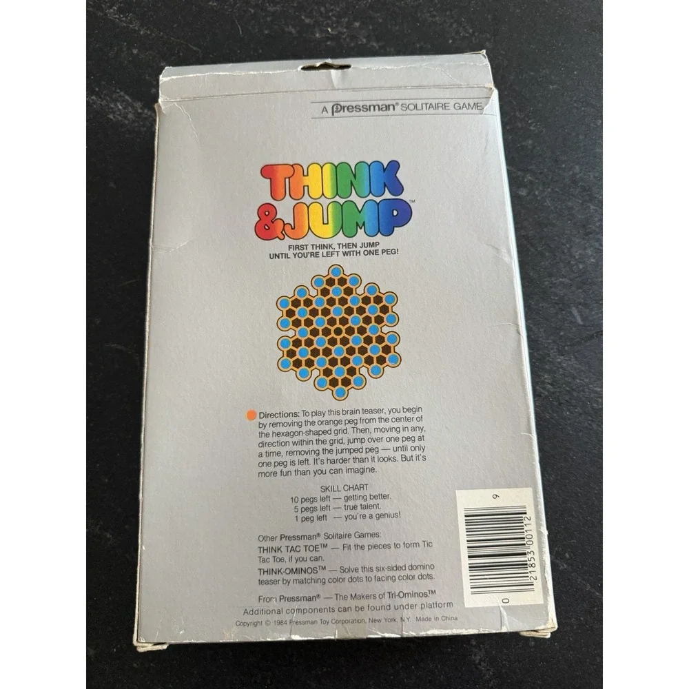 Vtg 1980s Pressman‎ THINK Puzzle Lot (4) Ominos, Circle, Tac Toe & Think & Jump